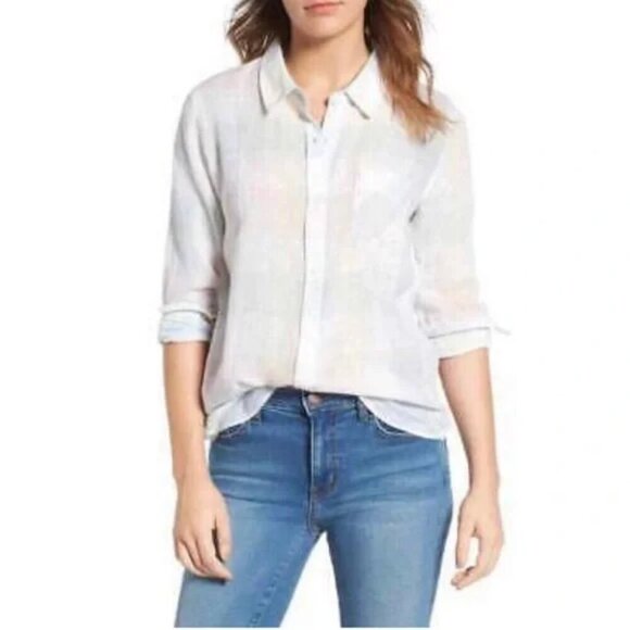 RAILS Charli Button Down Shirt in Pastel Buffalo Plaid, Size Small - Picture 3 of 11